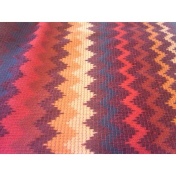 Missoni Vintage Wool & Silk Scarf With Fringe Zigzag Pattern Made In Italy - Picture 4 of 5
